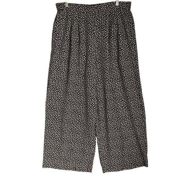 Talbots Black and White Wide Leg Pants - Picture 1 of 8